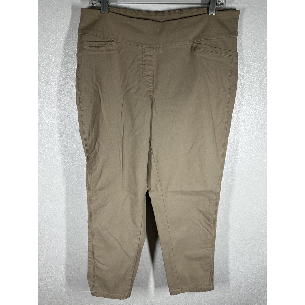 Westbound Woman Pants Womens 18W Beige Ankle‎ Tapered Twill Pull On Stretch Work
